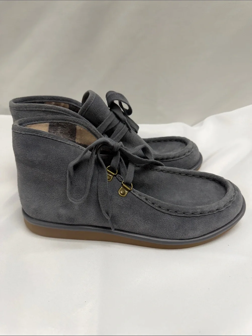 Lucky Brand Gray Suede Chukka Mule Boots
